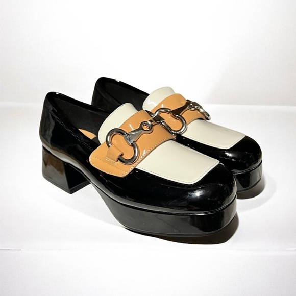 🌻NEW Jeffrey Campbell Student-2 Leather Platform Loafers Size 6.5 [Read] - Picture 1 of 14